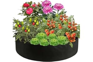Feitore 100 Gallon Plant Grow Bags, Heavy Duty Fabric Raised Garden Planting Bed Round Breathable Felt Planting Container for Vegetables Flower Herbs and Plants, Gardening Outdoor