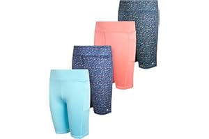 dELiA*s Girls' Bike Shorts - 4 Pack Athletic Activewear High-Waistband with Side Pockets Biker Shorts for Girls (Sizes: 7-16)