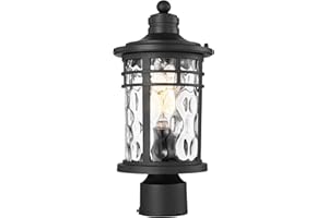 Darkaway Outdoor Post Lights Lamp Posts Outdoor Lighting, Aluminum Post Lights Outdoor Light Fixtures with Water Ripple Glass, Pole Light for Outside Patio Yard Garden