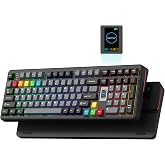 Keymatic WK98 Mechanical Keyboard, Creamy Gaming Keyboard with Screen&amp;Knob | 98% Layout, 3-Mode Connectivity, Multimedia Screen, RGB Backlit, Cherry Profile Keycaps, Win/Mac Compatible