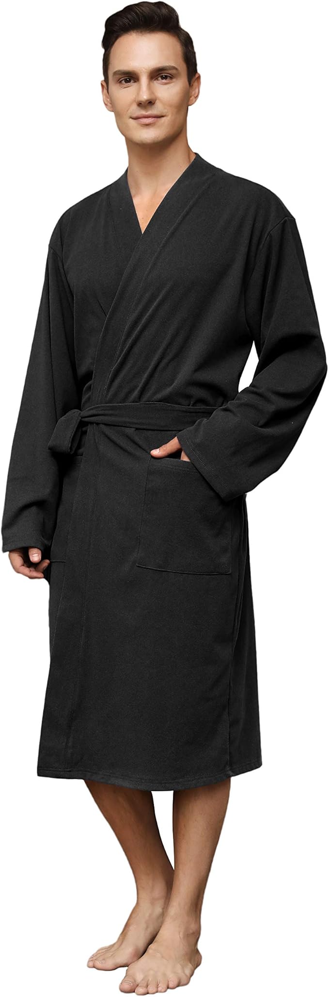 men's lightweight robe with pockets