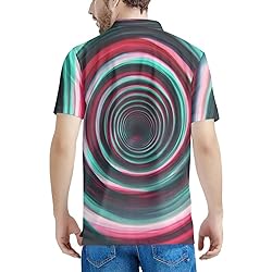 HUGS IDEA Abstract Geometry Mens Golf Shirt Fashion