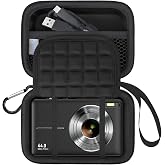 Lacdo Camera Case for CAMKORY DC403, KODAK PIXPRO FZ55/FZ45, Black | For KODAK PIXPRO Pixpro C1, for Lecran/VAHOIALD FHD 1080P, Canon PowerShot ELPH 360 Small Travel Camera Carrying Case Kids