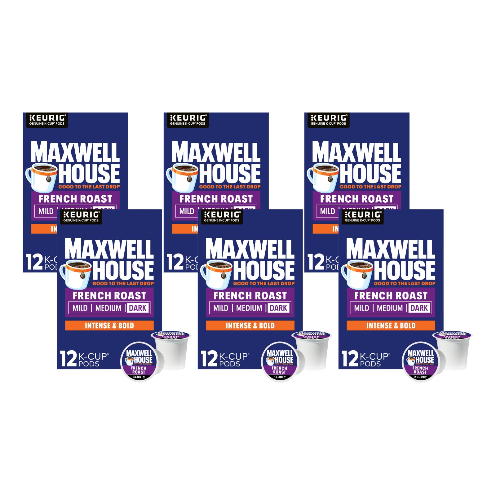 Maxwell House French Roast Dark Roast K-Cup Coffee Pods, 10 CT (Pack of 6) Image