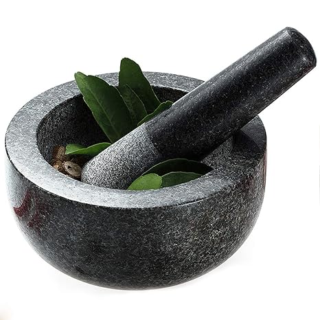 Joywell Mörser mit Stößel Granit Schwarz Ø 16cm