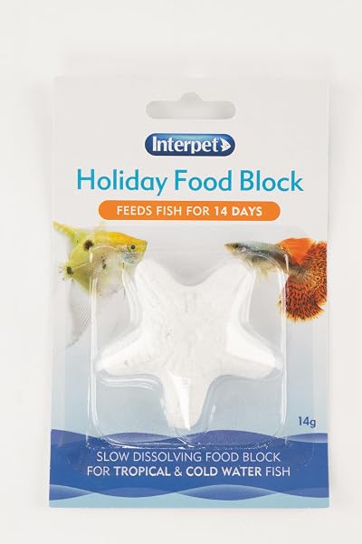 Interpet Slow Release Holiday Mineral Fish Food Block 13g With Freeze Dried Food