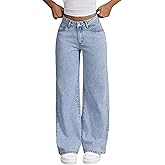 LuminBlaze Baggy Jeans Woman Vintage Wide Leg Loose Fit Denim Pants Comfortable Strech Mid Waist Boyfriend Jeans