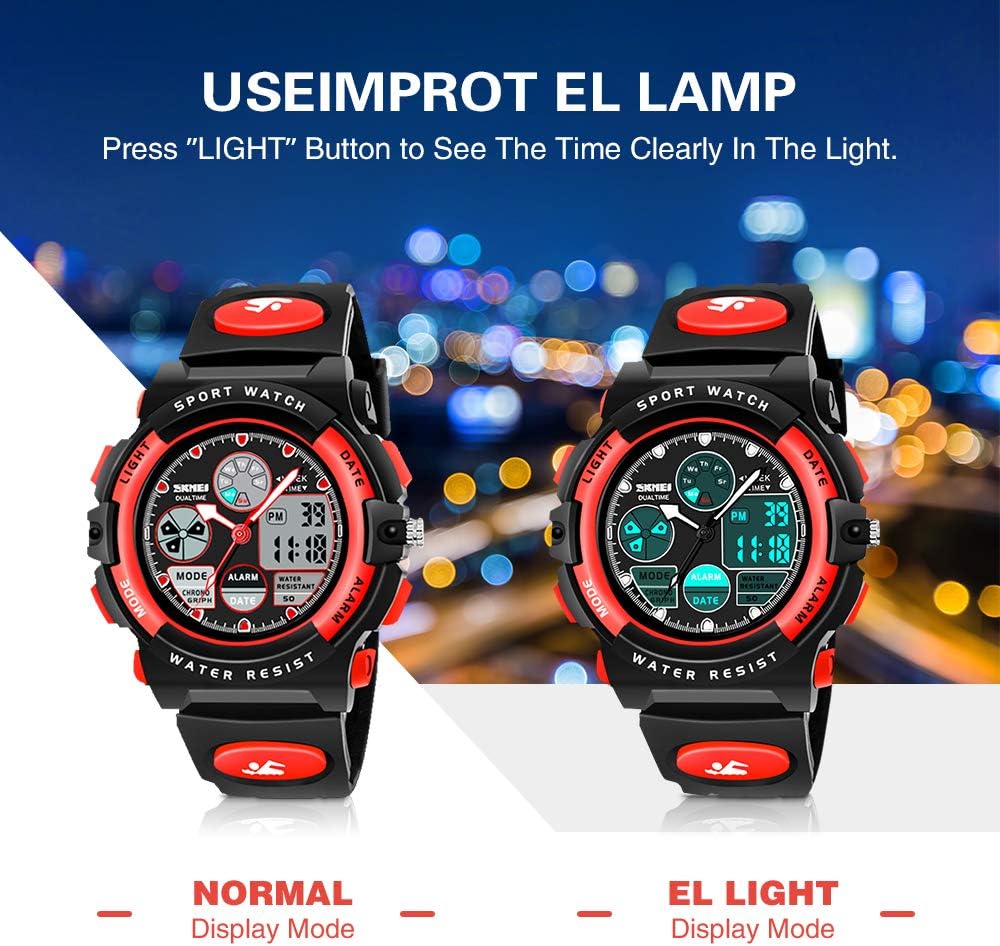 Dreamingbox Girl Birthday Presents Gifts Age 5-12, LED 50M Waterproof Digital Sport Watches for Kids Cool Toys for 5-12 Year Old Girls ZHRed MMUSPW03: Sports & Outdoors