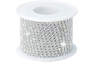 ZAYI 5 Yards 3MM Crystal Rhinestone Diamond Chain Trim, Rhinestones Clear Trimming Claw Chain for Crafts, Sewing, DIY, Jewelry, Wedding, Decoration (SS12/3mm, Silver)