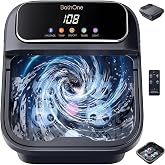 Collapsible Foot Spa Bath Massage With Heat Electric Foot Soaking Tub | With Water Circulation,Large Feet,Color Touchscreen,Temp Control,Remote,3 Massage Modes,Pumice Stone,Foot Soak Tub For Home