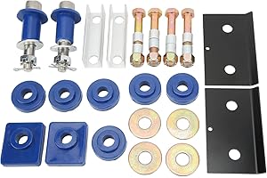 Aramox Hood Hinge Pivot Bushings Mount Bolt Kit for Peterbilt 379, 22PCS Hood Hinge Pivot Bushings Mount Bolt Kit Complete Re