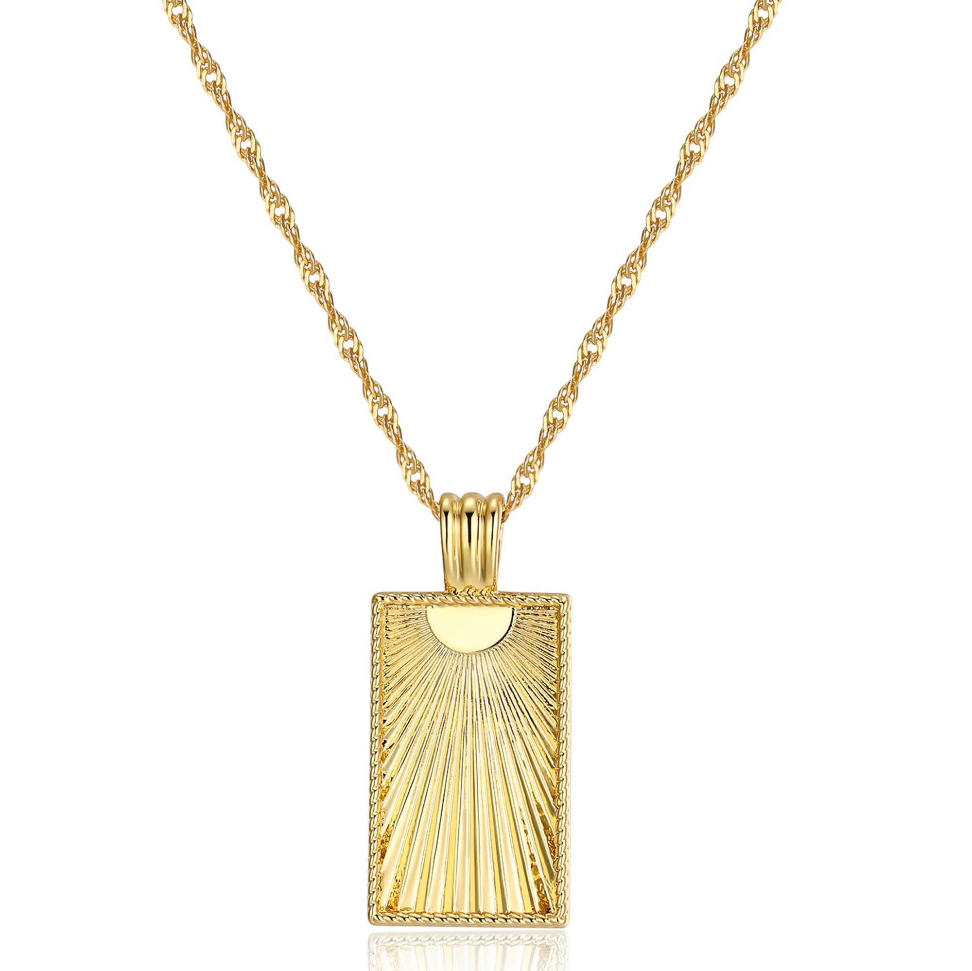 LEMON GRASS 18K Gold Plated Sunburst Beam Tag