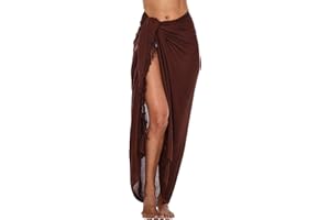 SHU-SHI Sarong Swimsuit Coverup for Women Pareo Long Beach Bathing Suit Wrap with Coconut Clip