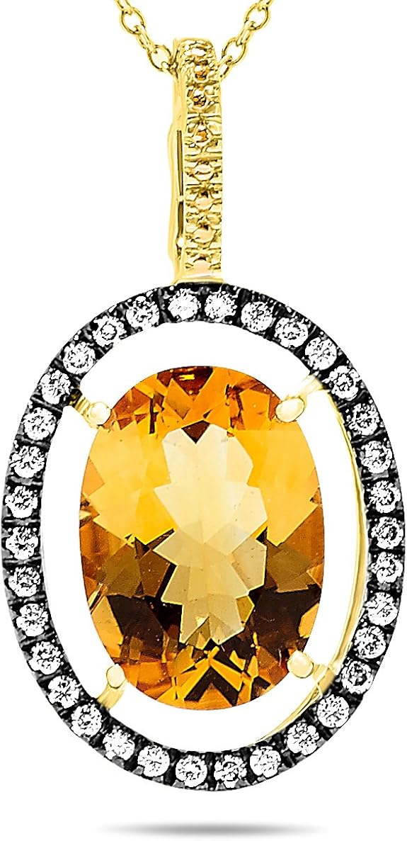 Amazon.com: 14k Yellow Gold Large Citrine Center Stone Genuine Gemstone