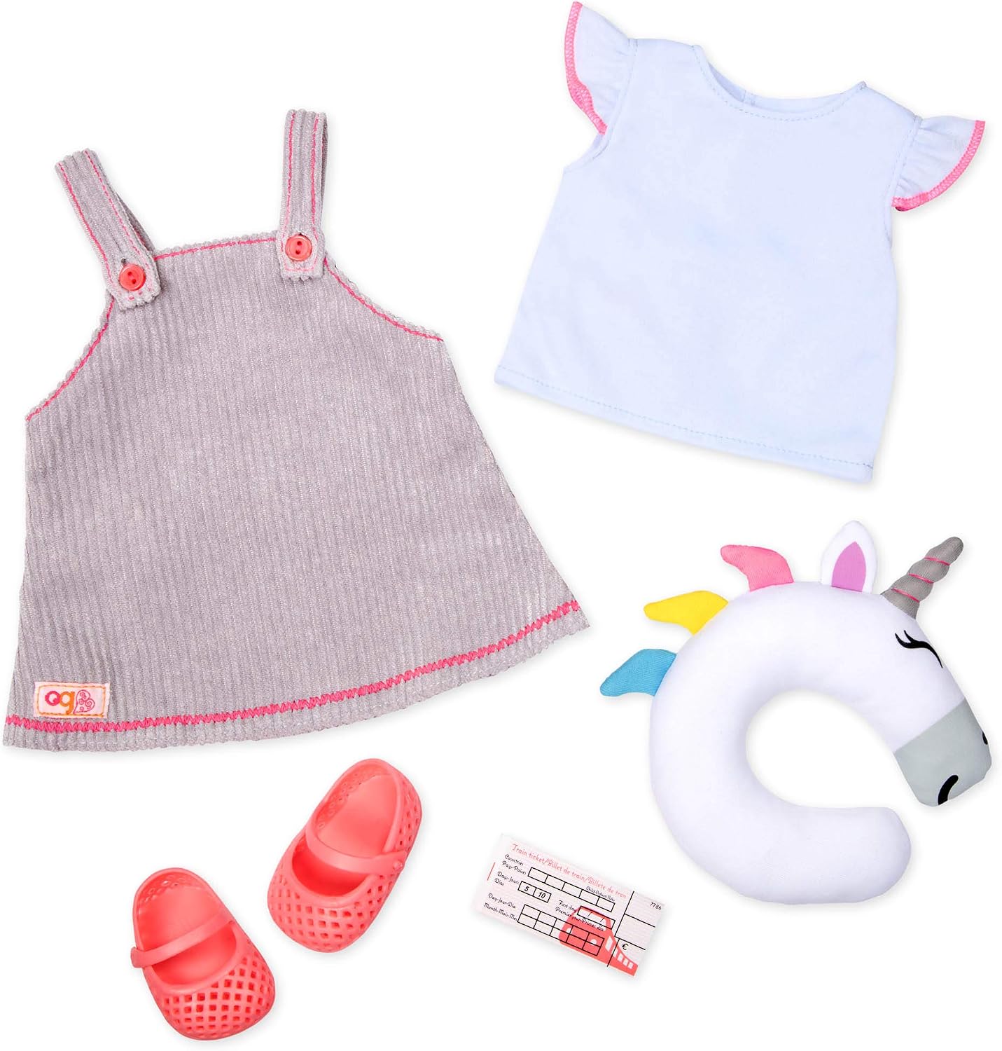 Our Generation - Unicorn Express - Travel Outfit - Unicorn Pillow - 18-Inch Doll Clothes - Pretend Play - Toy for Kids 3 Years +