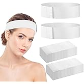 JJUNW 200 Pieces Disposable Headbands for Spa, Non-woven Fabric Spa Headband Stretch Disposable Skincare Facials Headbands Facial for Women Makeup Esthetician Supplies