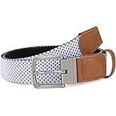 SANSTHS Reversible Braided Belt for Men and Women, Elastic Stretch Woven Golf Belts for Men, Casual Jeans Sports Work 1 3/8"
