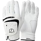WILSON Men's Grip Plus Golf Gloves - White/Black