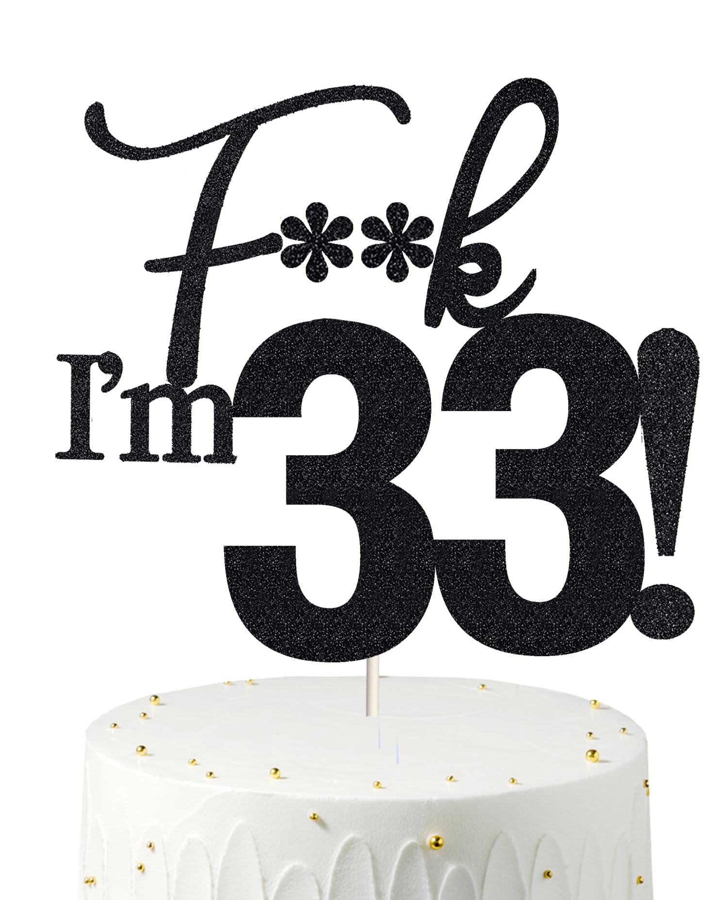 View 1 of 33 Cake Toppers, 33 Birthday Cake Toppers-Black Glitter, Funny 33th Cake Topper for Men,33 Cake Topper For Women, 33th birthday decorations,33th Birthday Cake Topper Thirty three