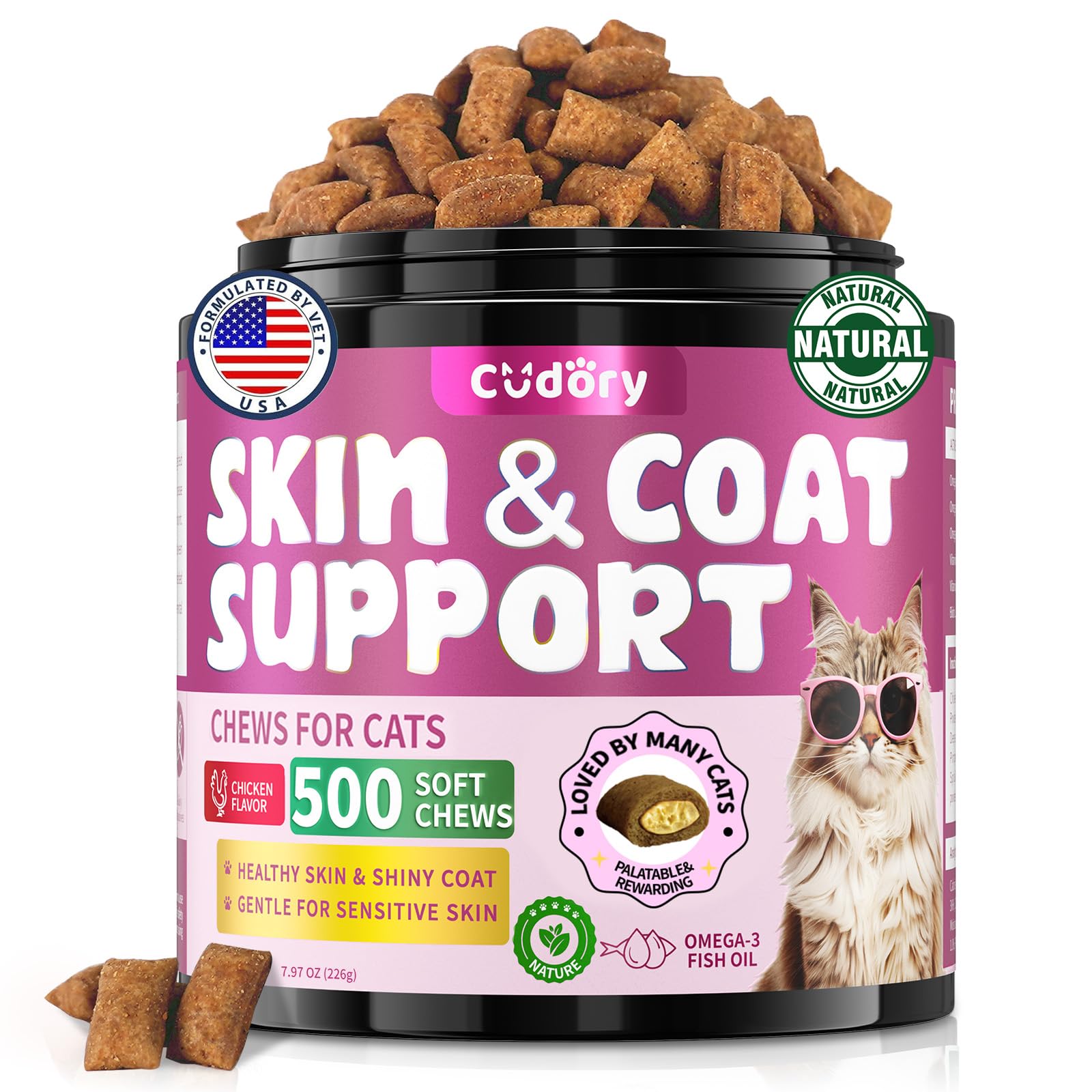 Natural Skin and Coat Support for Cats - Crunchy