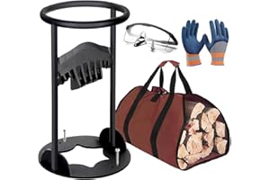 XABCHUI Kindling Splitter for Wood, Log Splitters for Firewood with Firewood Storage Bag, Firewood Cutter, Cast Steel Firewood Log Splitter, Portable Manual Log Splitter, for Camping, Fireplace, Cooking