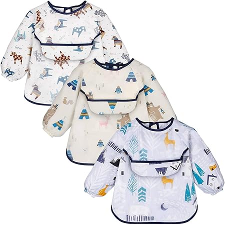 baby feeding bibs with sleeves