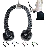 AOHO MOOON Upgrades Tricep Rope LAT Pull Down Cable Attachment, 27 inches, Exercise Machine Attachments Pulley System Gym Workout Rope.