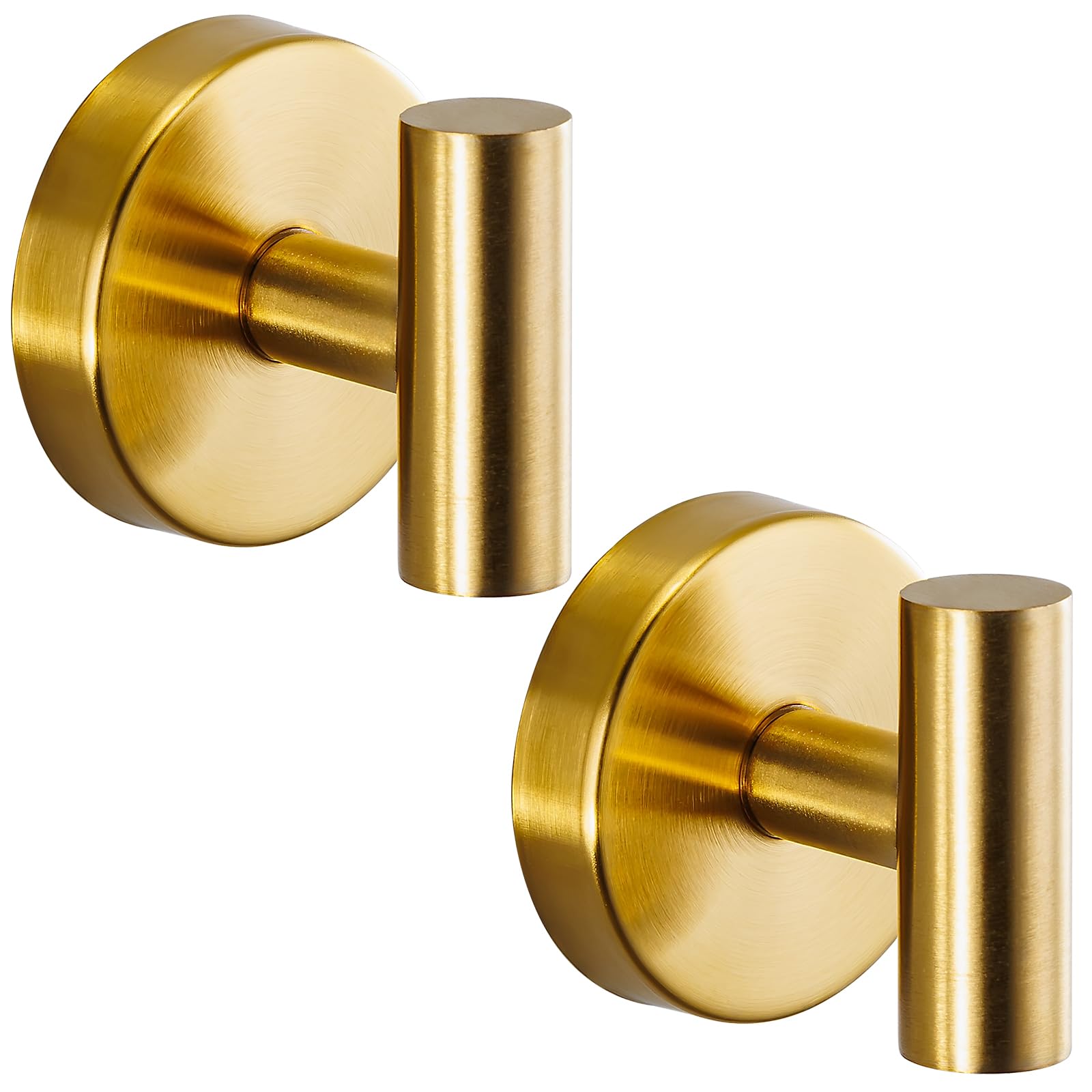 Photo 1 of Fenas Suction Cup Hooks for Shower - Bathroom Reusable Hooks for Towels, Robes & Loofah - No-Drill Mounting on Kitchen,Walls,Metal,Glass,Mirrors,Tile & Smooth Non-Porous Surfaces (2, Brushed Gold)