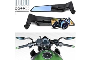 CABORIALLAN Motorcycle Rear View Mirrors, Stealth Wind Wing Side Mirrors Compatible with 2025 Kawasaki Z400 Z650 Z900 Z1000 Duke 125 200 250 390 690 790 1290 MT03 MT07 MT09 MT10 etc(Anti-glare)