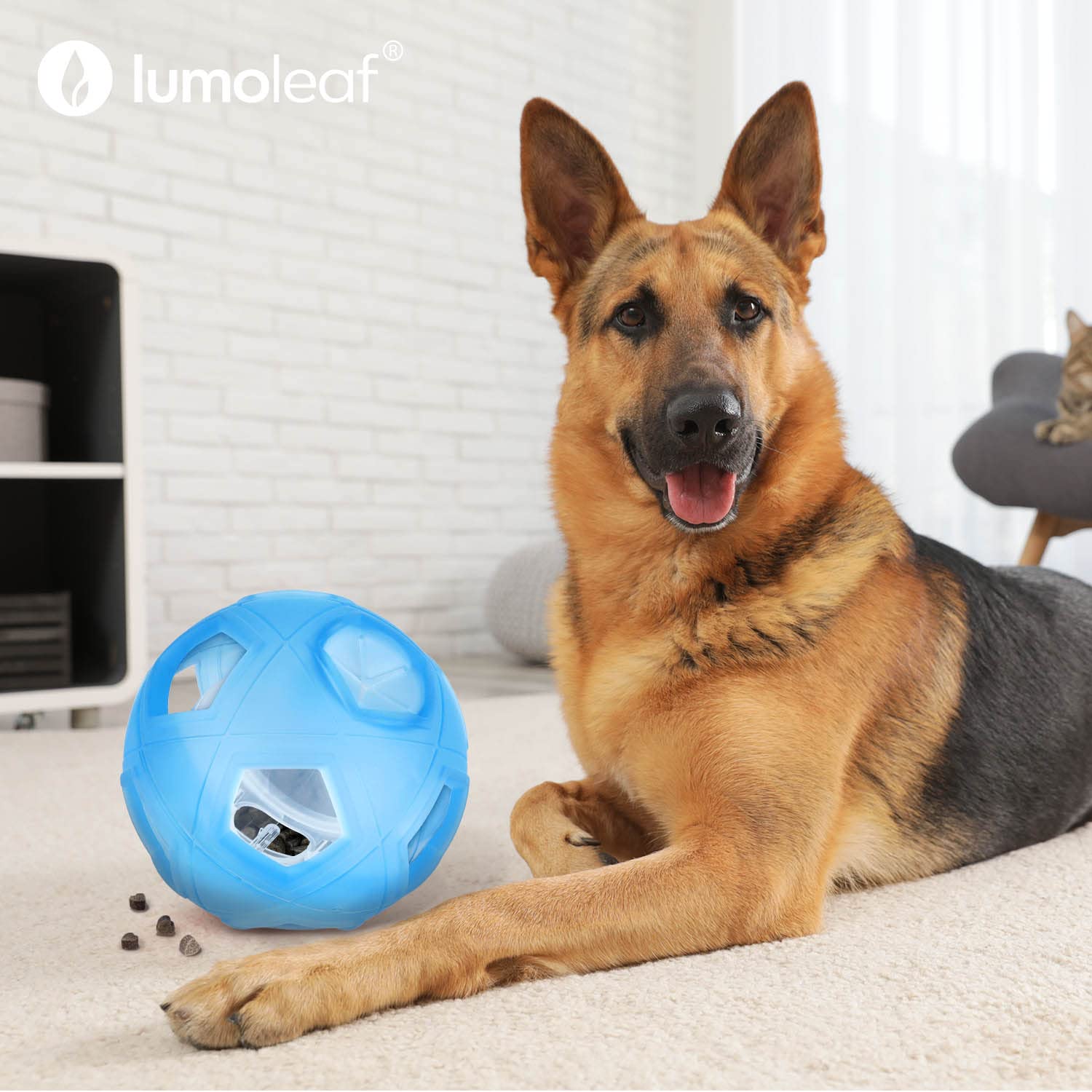 LumoLeaf Hundespielzeug Ball Ø 18cm, intelligenzspielzeug mit Einstellbarer Schwierigkeiten, intelligente Spiele für Mittlere, große Hunde, Hund futterspielzeug hundeball 6