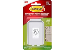 Command Jumbo Canvas Hanger, 1-Hanger, 2-Strips, Holds up to 5 lbs, Indoor Use, Decorate Damage-Free