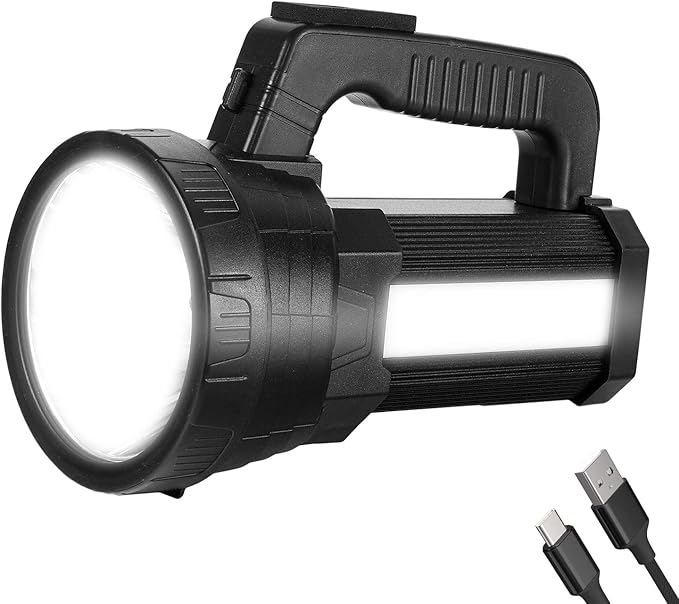Super Bright LED Handheld Spotlight Flashlight Rechargeable 10000mAh