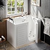 Empava Walk in Tub, 54" Whirlpool Bathtub with 12 Air & 13 Water Jets, Heated Massage Soaking Tub, 20% Wider Outward Swing Do