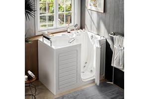 Empava Walk in Tub, 54" Whirlpool Bathtub with 12 Air & 13 Water Jets, Heated Massage Soaking Tub, 20% Wider Outward Swing Door, Right Drain,Walk-In Bathtub for Seniors, Acrylic