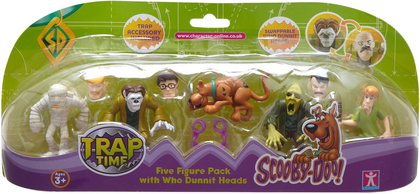 Scooby Doo Trap Time 5 Figure Pack With Who Dunnit Heads Set A