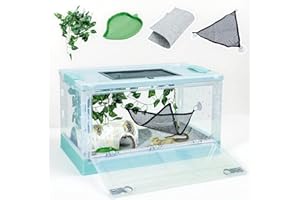 BINANO 22" Foldable Reptile Terrariums Snake Tanks Enclosures for Bearded Dragons Iguanas Lizards Crested Geckos Clear Views 