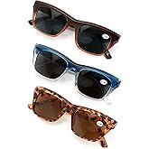 V.W.E. Vision World 3 Pairs Women Outdoor Reading Sunglasses - Fully Magnified Readers (NOT Bifocals)