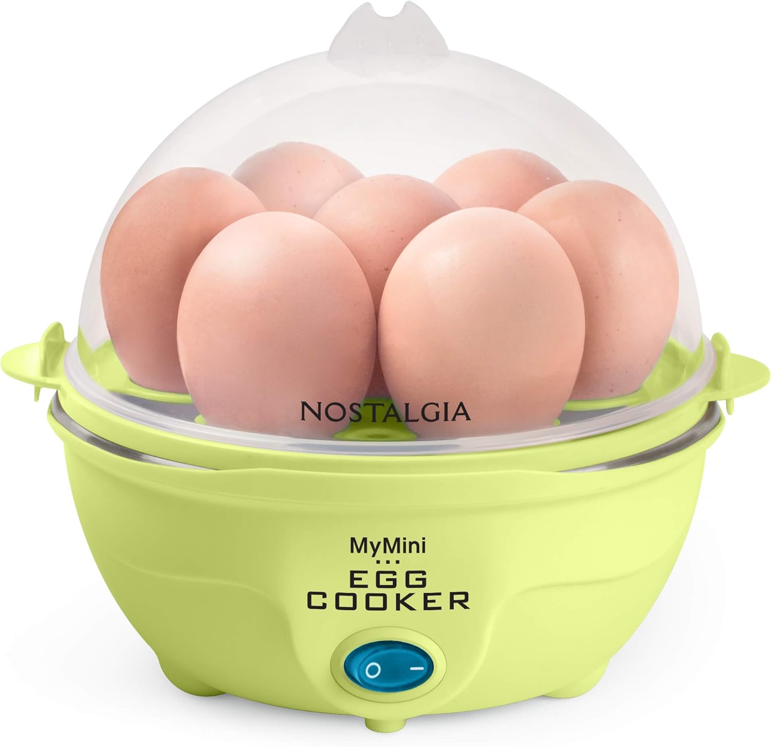 Nostalgic MyMini Egg Cooker Makes 7 Hard Boiled Eggs Also Poaches, Steams Vegetables, Omelets and Dim Sum Lime Green