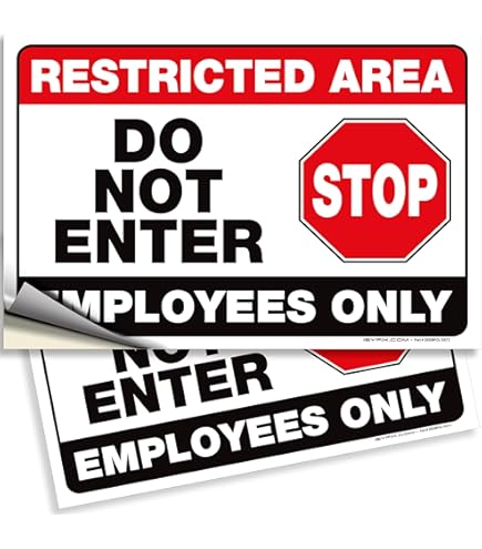 Cartello autoadesivo ad alta resistenza, con scritta No Entry Staff