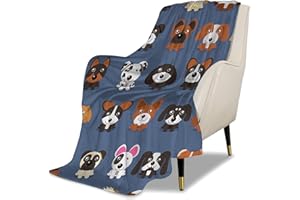 UGTEWXU Kids Cute Dogs Puppies Print Cartoon Throw Blanket for Boys and Girls 60"X50" Blanket with Dogs on It Suitable for All Season 2