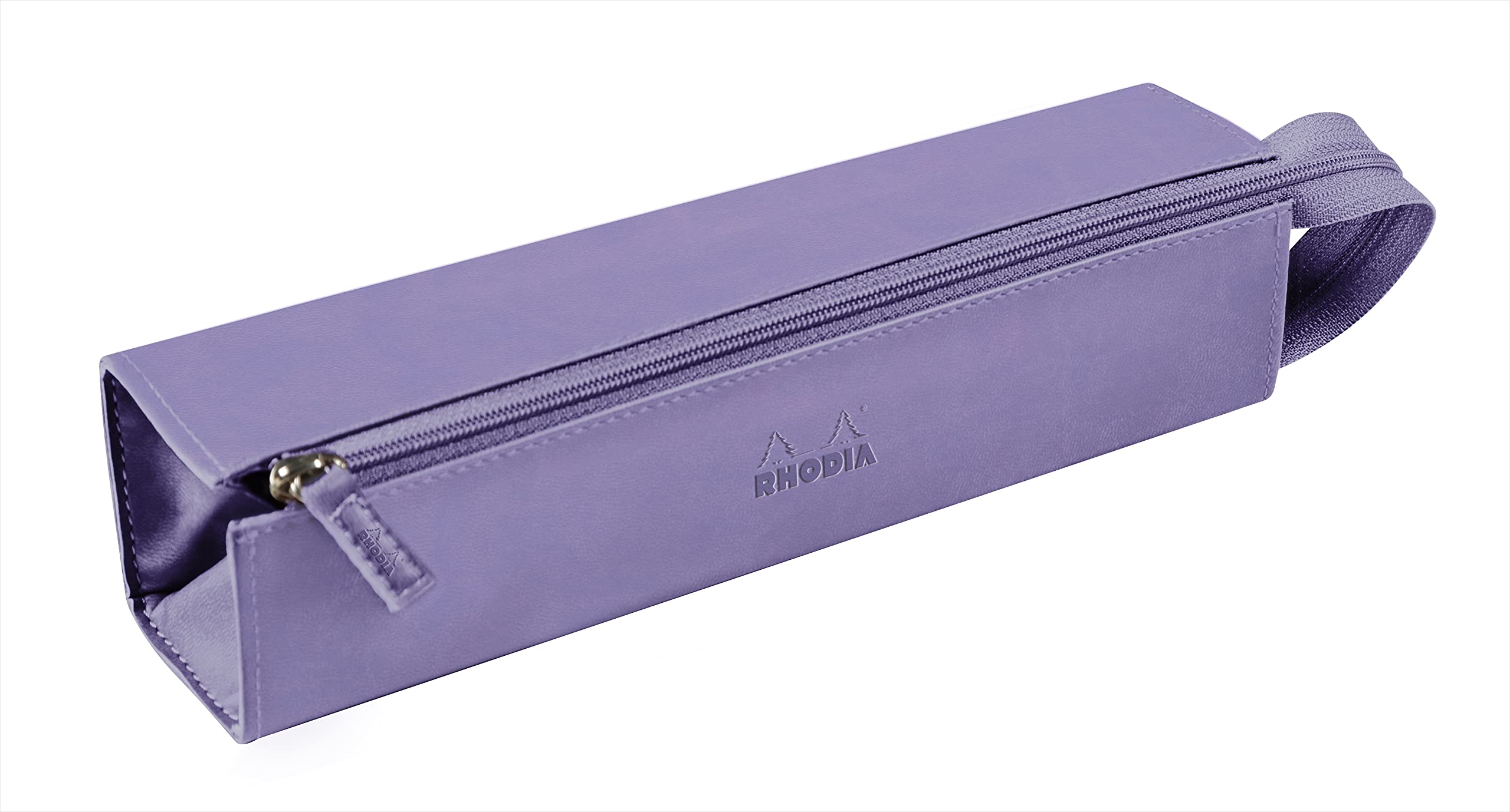 RHODIA 319019C - Pencil case Rhodiarama Iris - 23x5x5 cm - Flat opening for use as a pencil case - Faux leather - Storage for pens, pencils, markers, small supplies