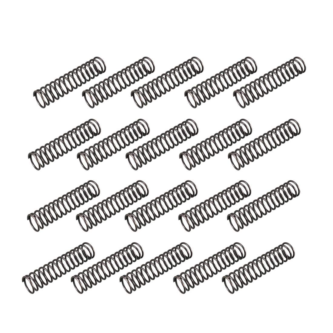 sourcingmap Compression Spring - 1.2mm Wire Dia , 12mm OD , 50mm Free Length Spring Steel Extension Spring,Black,20Pcs