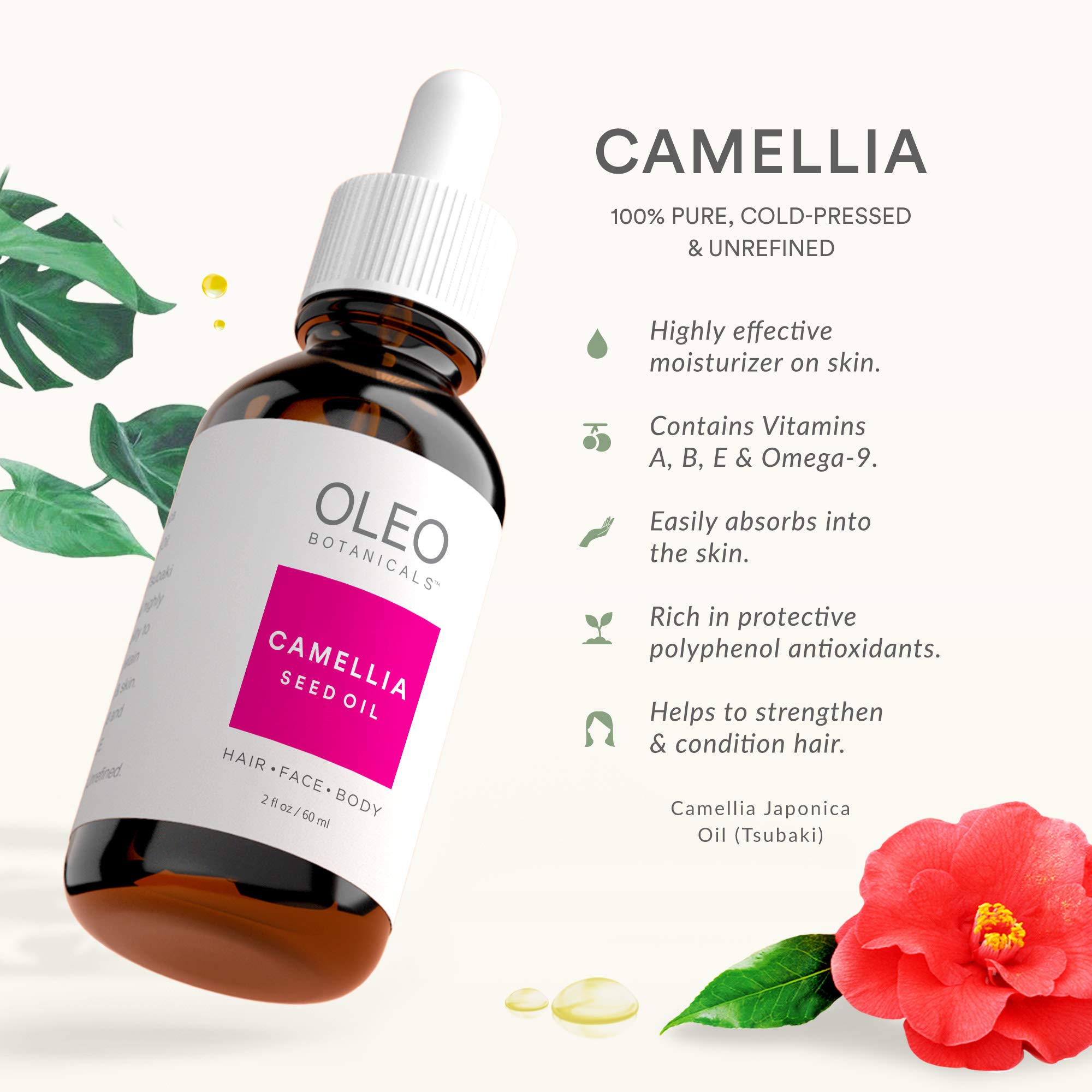 100% Pure Japanese Camellia Seed Oil - Authentic Tsubaki Oil - Japonica ...