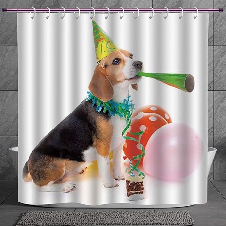 Polyester Shower Curtain 2 0 Birthday Decorations For Kids