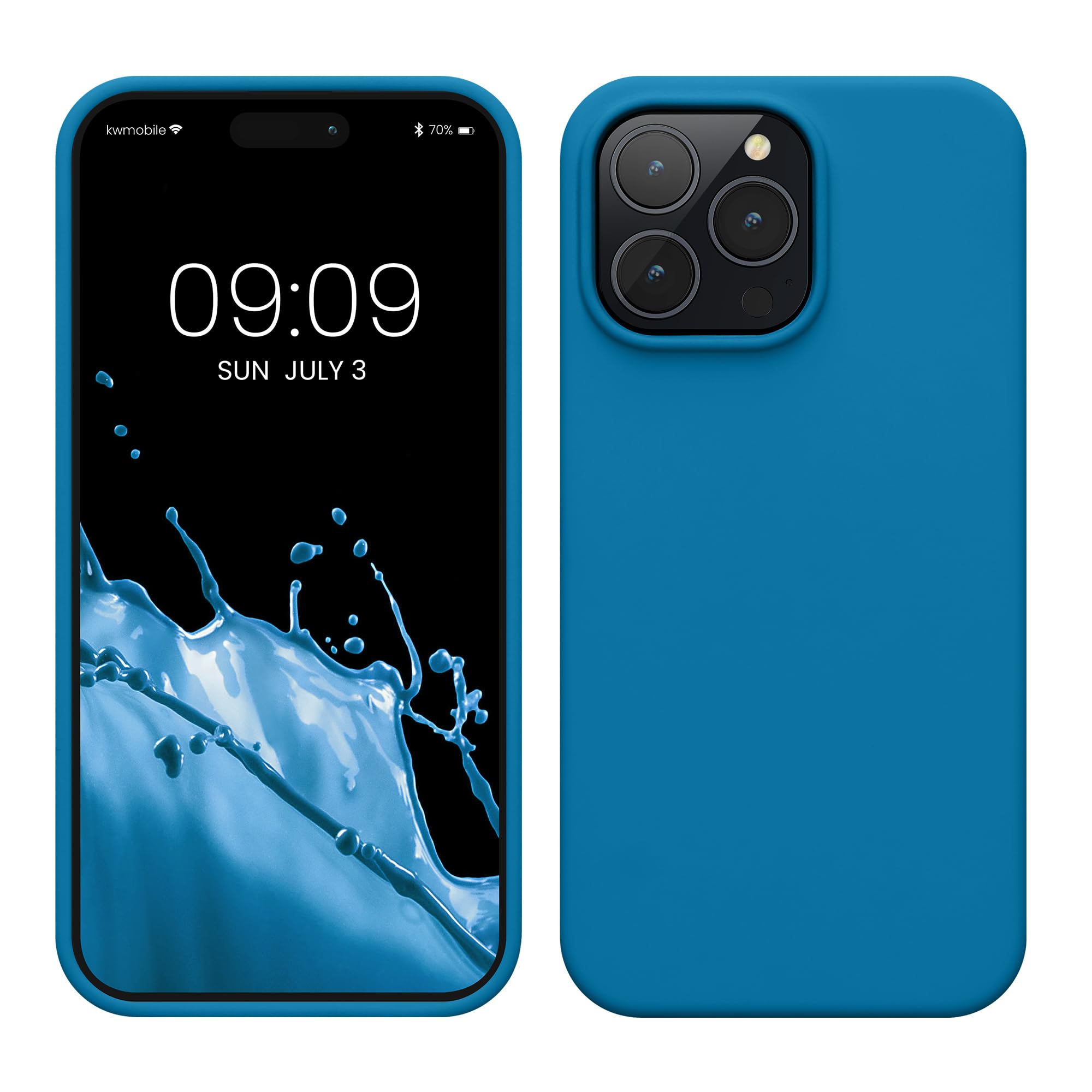 kwmobile Case for iPhone 14 Pro Max Case - Slim Soft TPU Silicone Cover - Works with Wireless Charging - Caribbean Blue โ image 1
