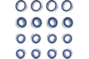 HOBOHY 16Pcs Rubber Sealed Ball Bearings for Tamiya TT02 RC Car Upgrade Parts