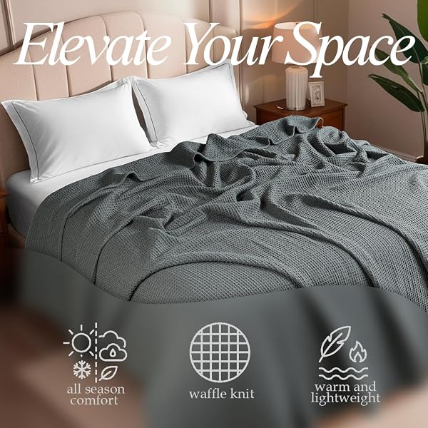 AAVNI HOMES 100% COTTON WAFFLE WEAVE BLANKET – KING SIZE (90X108), SAGE GREEN – SOFT, BREATHABLE COOLING BLANKET FOR BED – LIGHTWEIGHT COZY SUMMER & SPRING BEDDING