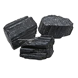Black Tourmaline Crystals Rough Stone in