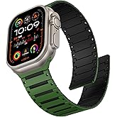 Crodi Magnetic Sport Band Compatible with Apple Watch Ultra 3/Ultra 2/Ultra Bands for Men 49/46/45/44/42mm, Breathable Rugged Silicone Strong Magnet Strap for iWatch Series SE 11 10 9 8 7 6 5 4 3 2 1