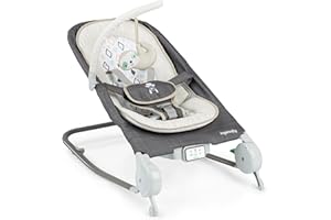 Ingenuity Gas Relief and Anti-Colic Baby Bouncer Seat and Rocker, Gentle Belly Message to Relax and Soothe Bellies, Instant Tummy Soother, 20 Songs and Melodies – Parker